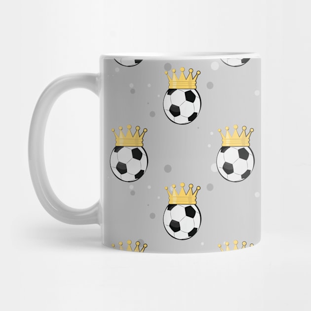 King Football / Soccer Seamless Pattern - Grey Background by DesignWood-Sport